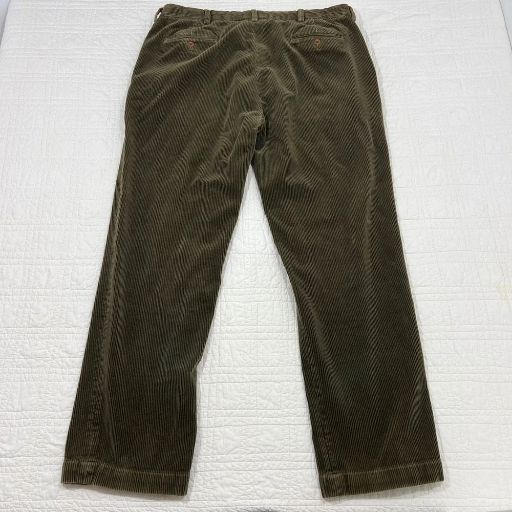 Polo Ralph Lauren Preston Pant Mens 38x32 Olive Brown Corduroy Straight Leg READ